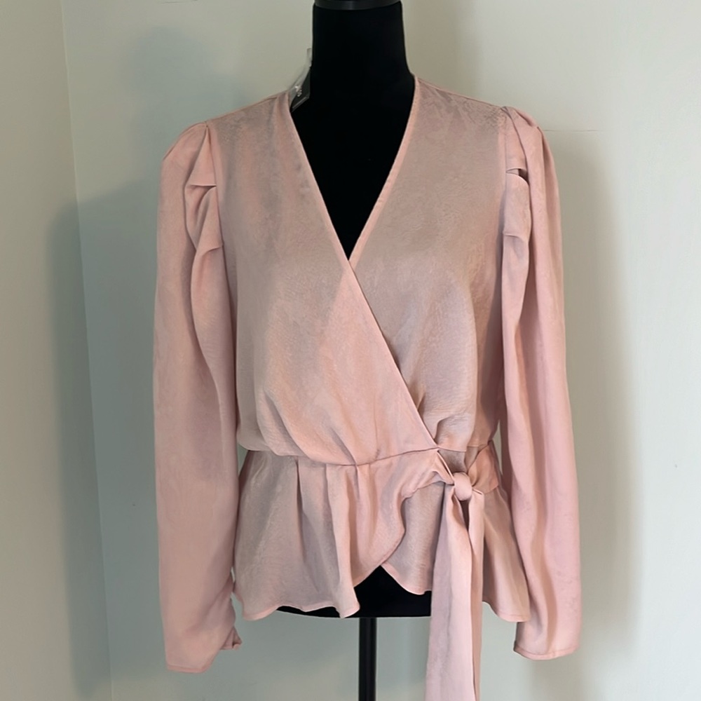 Express Light Pink Silk / Satin Top NWT